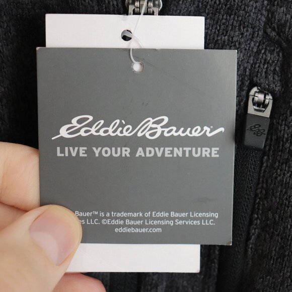 Eddie Bauer Radiator Fleece 1/4 Zip Sweater Black Heather Sz S NWT - Picture 6 of 8